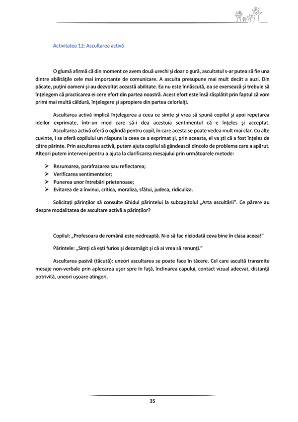 Tematică Educație Parentală