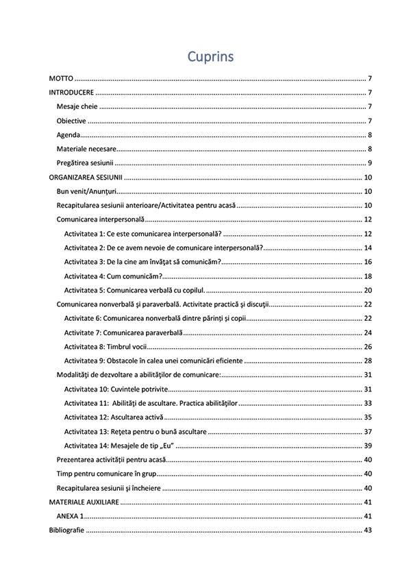 Tematică Educație Parentală
