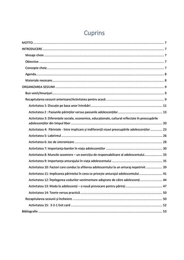 Tematică Educație Parentală