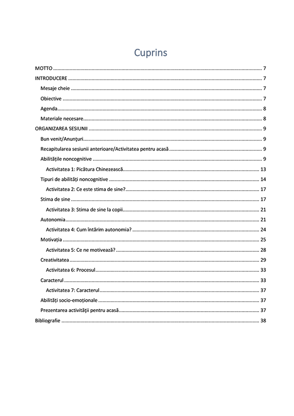 Tematică Educație Parentală