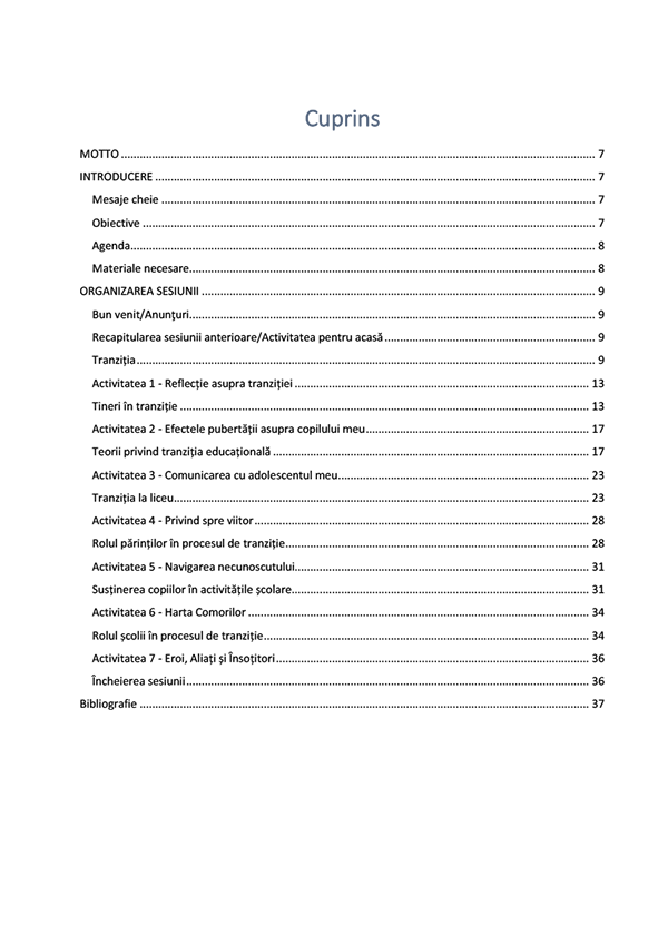 Tematică Educație Parentală